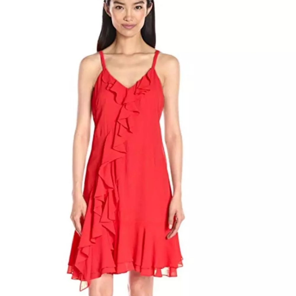 NWT $399 Shoshanna Women's Dress Summer Crinkle Isadora Ruffle Size 10 Medium